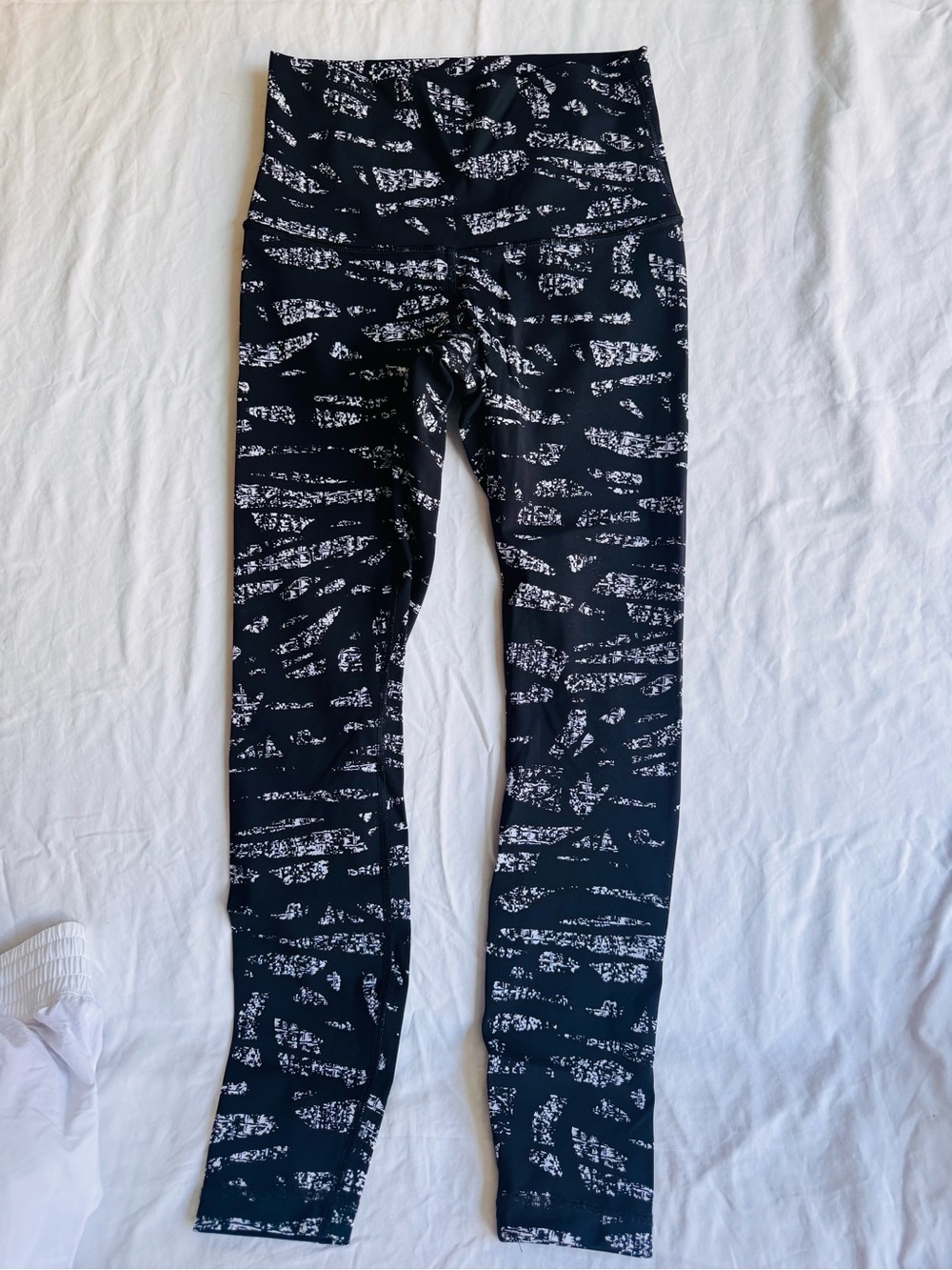 lululemon athletica Black Leggings with White Abstract Print